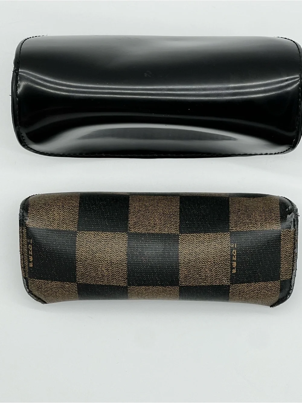 Fendi Eyewear Cases Lot Black FF Monogram & Brown Checkered Sunglasses Cases